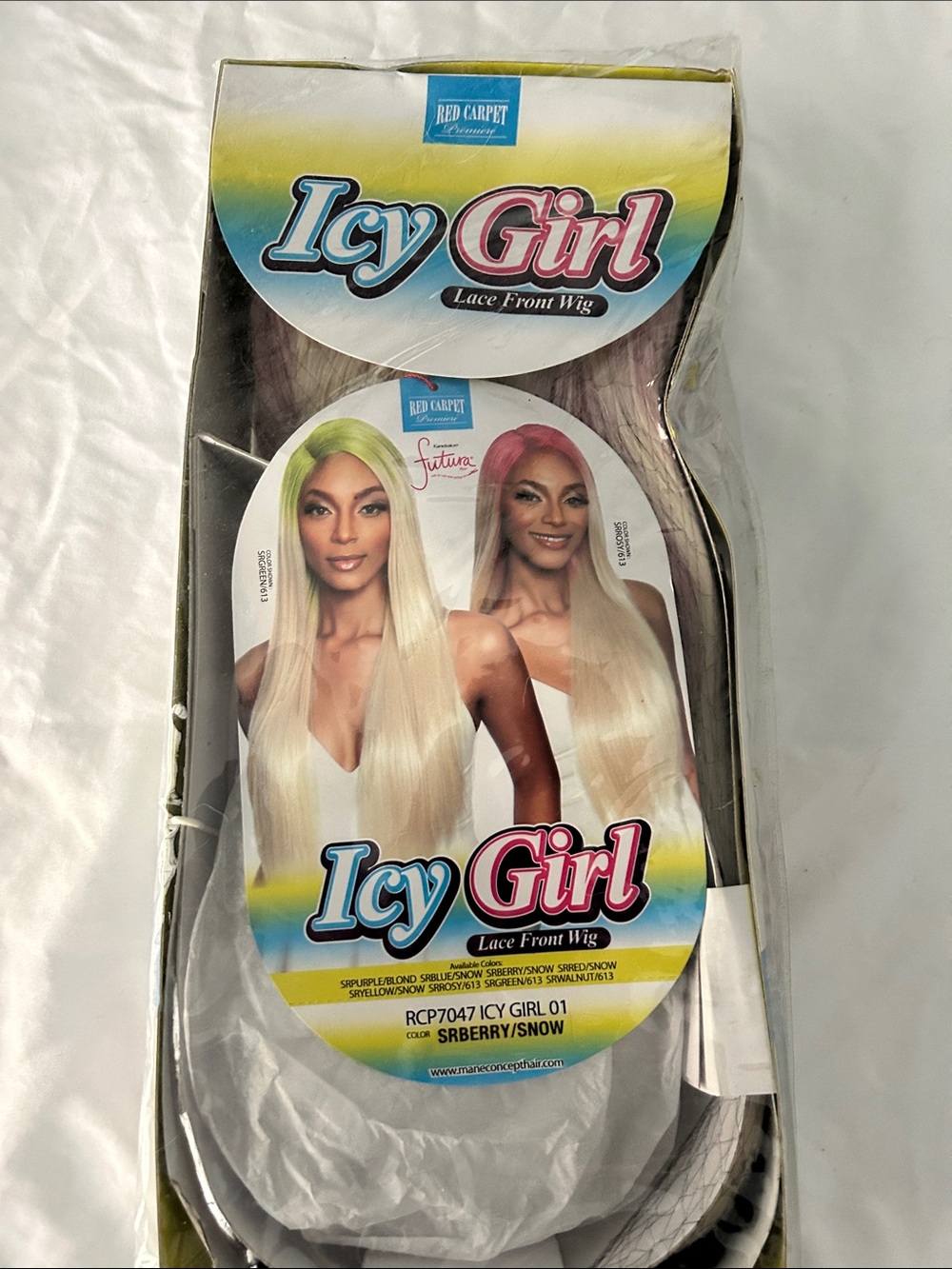 Icy Girl Lace Front Wig - Strawberry Pink & Snow Blonde
